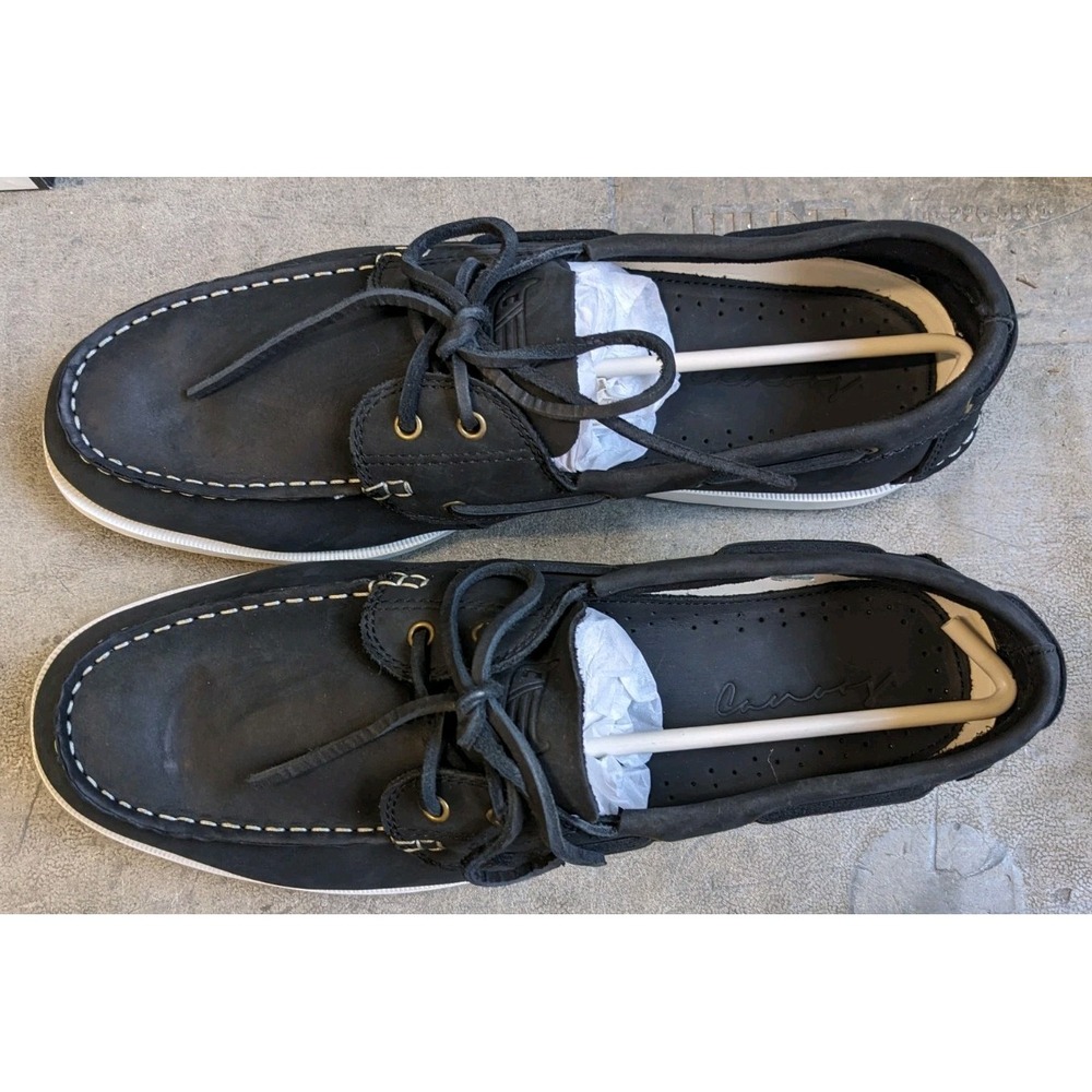 Canoos 2.0 Golf Shoes Mens 13 Hudson Gray & White Leather Boat Shoe Loafer - Picture 3 of 6